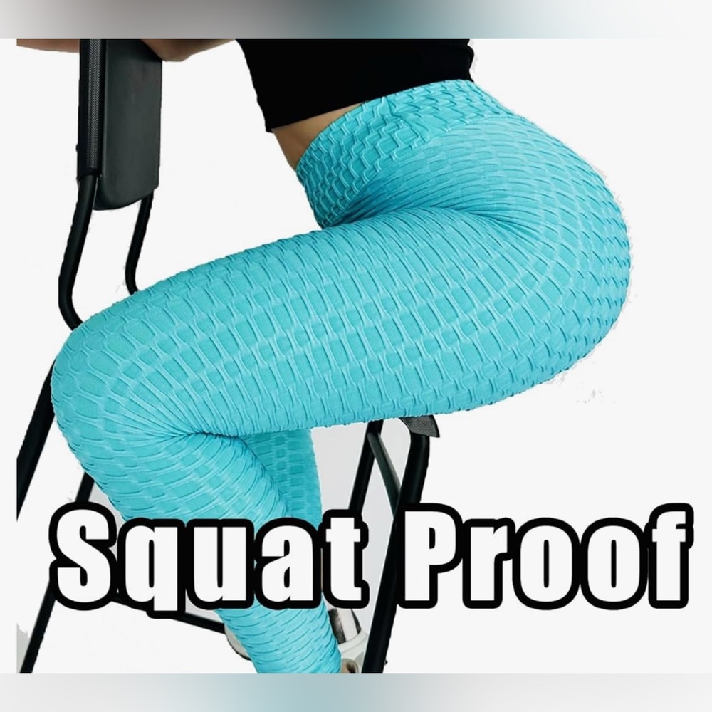 Aqua yoga pants butt scrunch Brazilian booty bottom ruched textured sexy squat